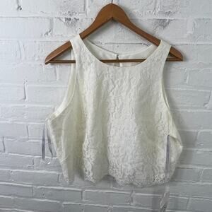 Revelry Ivory Lace Tie-Side Tank